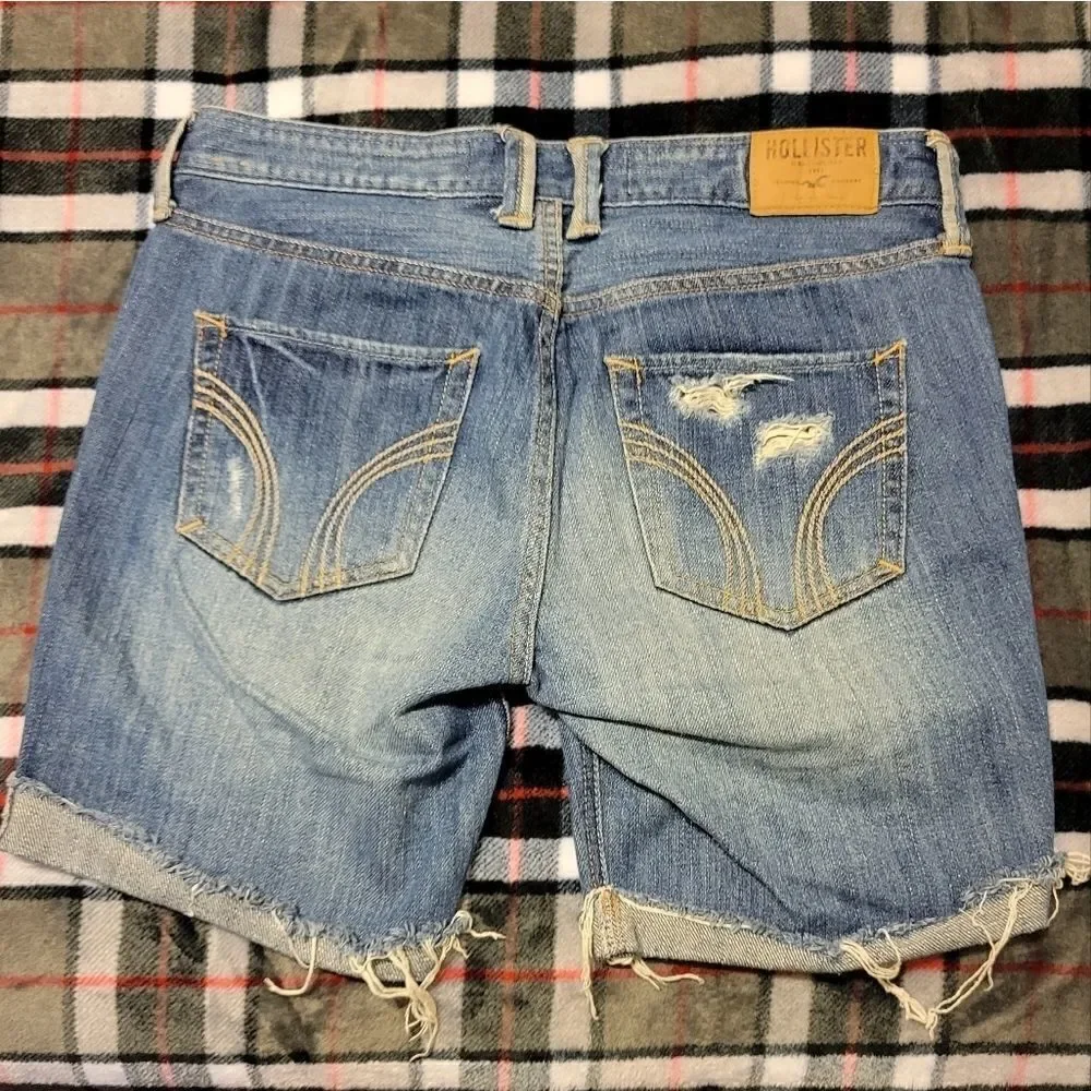 Hollister button Up Fly Distressed bermudas shorts Sz 24 - Picture 5 of 6